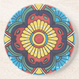 Posavasos Mexican red talavera tile