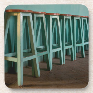Posavasos México, Oaxaca, Taburetes de barra verdes alinean 