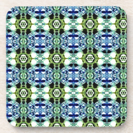 Posavasos Mezcla de formas en azul y verde claro, metálico