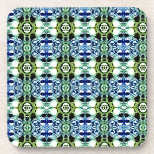 Posavasos Mezcla de formas en azul y verde claro, metálico