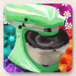 Posavasos Mezclador Stand Funky Resumen Arte Rosa Verde