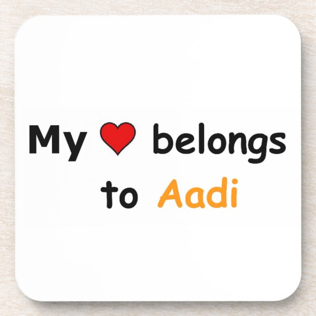 Posavasos Mi corazón pertenece a Aadi (Frente)