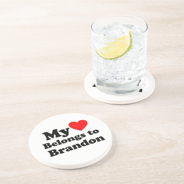 Posavasos Mi corazón pertenece a Brandon (Lado)