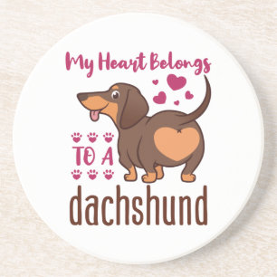 Posavasos Mi corazón pertenece a un Dachshund