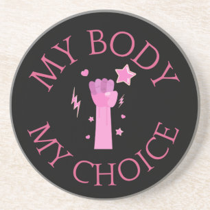 Posavasos Mi cuerpo, mi elección Puño Rosa Feminista