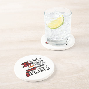 Posavasos Mi familia es un montón de copos de nieve de los l