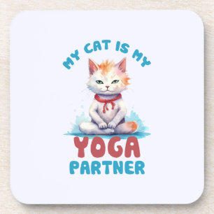 Posavasos Mi Gato Es Mi Pareja De Yoga -Gato Mediador Adorab