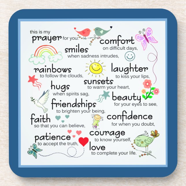 Posavasos Mi Oración Por Ti | Azul clásico (Frente)