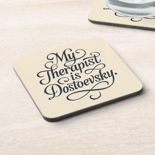 Posavasos Mi terapeuta es Fyodor Dostoevsky Mug (Lado Izquierdo)