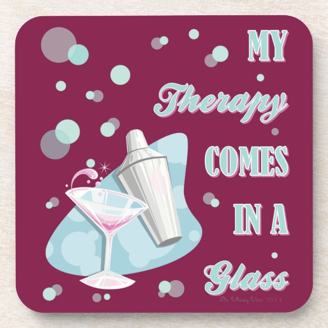 POSAVASOS ¡MI TERAPIA VIENE EN UN VIDRIO! (Frente)