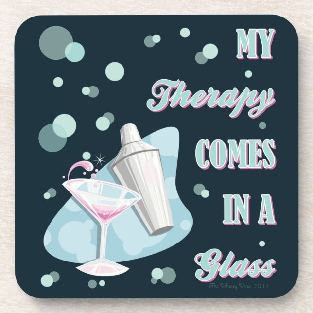 POSAVASOS ¡MI TERAPIA VIENE EN UN VIDRIO! (Frente)