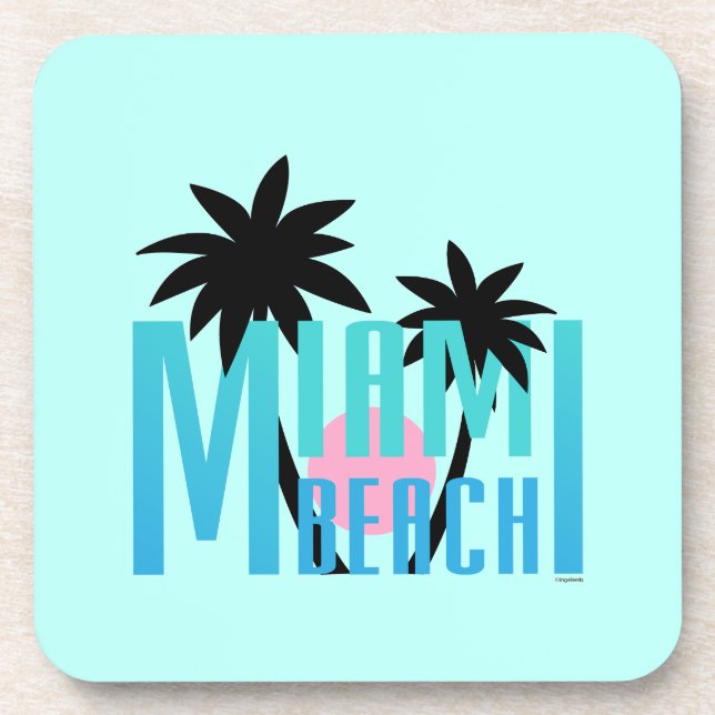 Posavasos Miami-Beach-Florida-Tipografía (Frente)