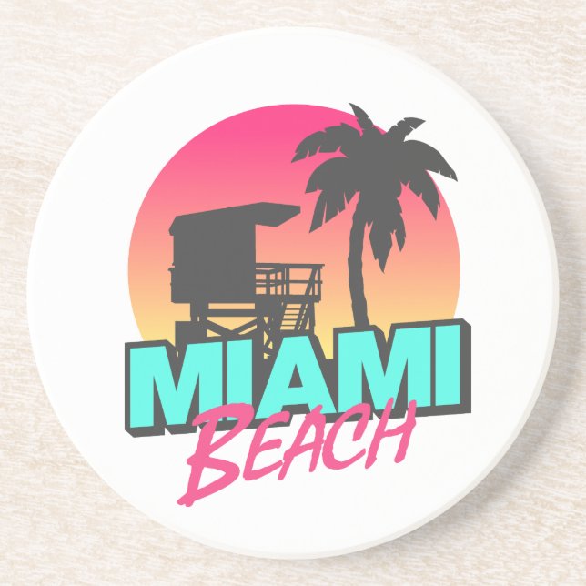 Posavasos Miami Beach Travel Vintage (Frente)