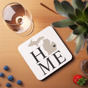 Posavasos Michigan Hogar Beige y Gris Corazón de Ciudad Pers