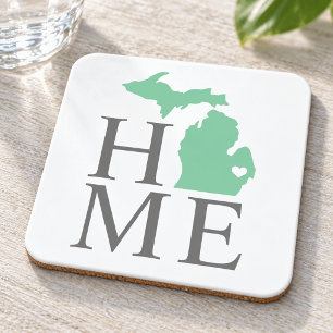 Posavasos Michigan Hogar Verde Menta Corazón de Ciudad Perso