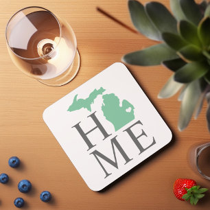 Posavasos Michigan Hogar Verde Menta Corazón de Ciudad Perso