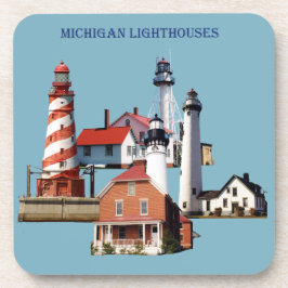 Posavasos Michigan Lighthouses 6 ruedas de plástico