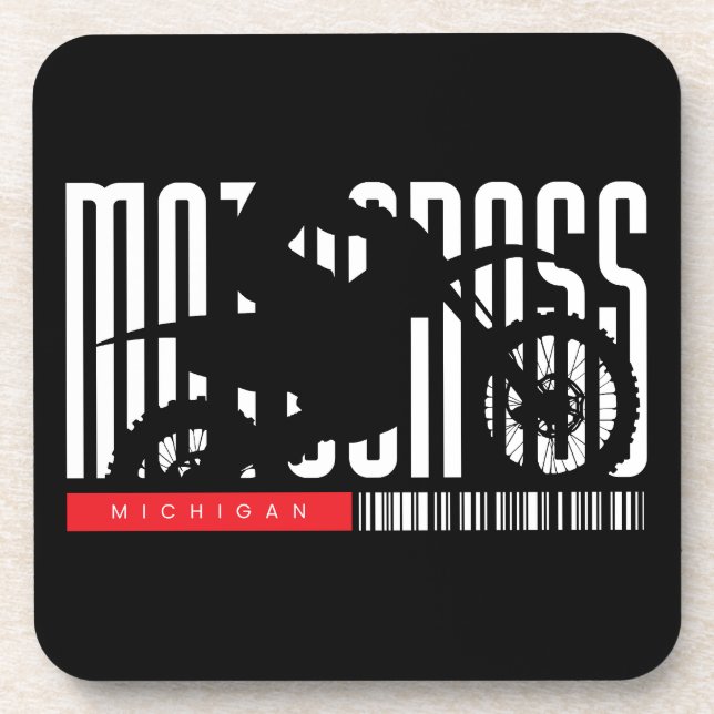 Posavasos Michigan Motocross Motorcycle Silhouette (Frente)