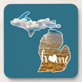 Posavasos Michigan Silhouette con fotos de casas y lagos