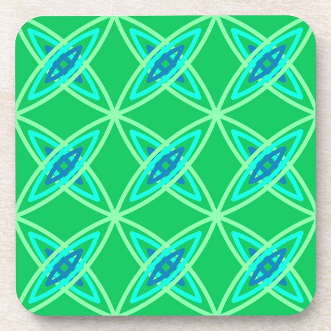 Posavasos Mid Century Modern Atomic Print - Jade Green (Frente)