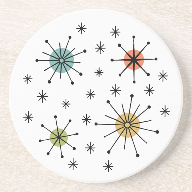 Posavasos Mid Century Modern Atomic Starburst Pattern (Frente)