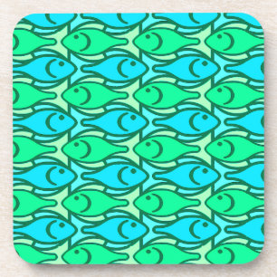 Posavasos Mid-Century Modern fish, jade green