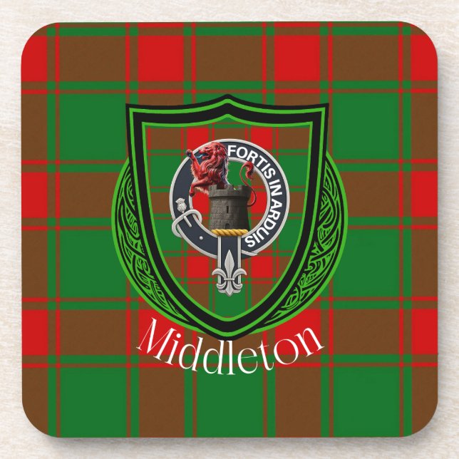 Posavasos Middleton Scottish Clan Tartan & Crest (Frente)