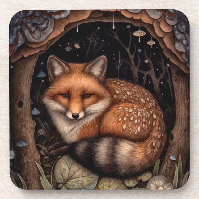 Posavasos Midnight Fox Hard Coaster no necesita traducción,  (Frente)