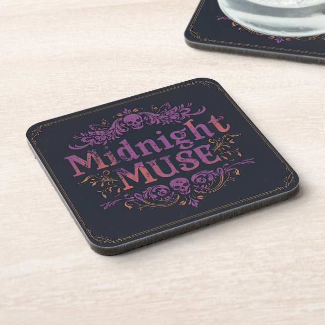 Posavasos Midnight Muse Gothic Coaster Set | Velvet Chaos Co (Lado Izquierdo)