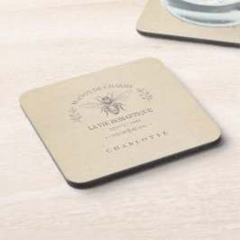 Posavasos Miel beige abeja francés campo vintage rústico
