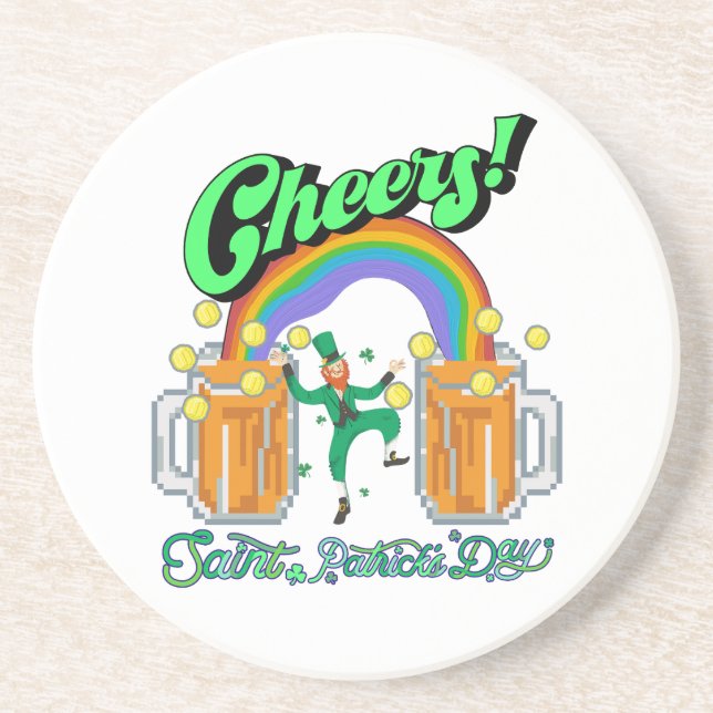 Posavasos Mikitiez verde afortunado Saint Patrick's Day iris (Frente)