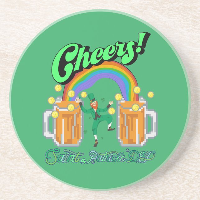 Posavasos Mikitiez verde afortunado Saint Patrick's Day iris (Frente)