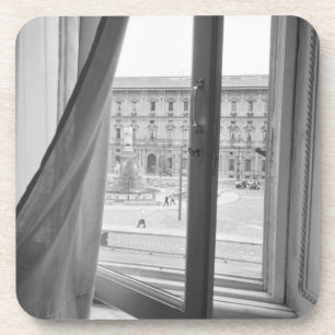 Posavasos Milán Italia, vista desde la ventana de La Scala O