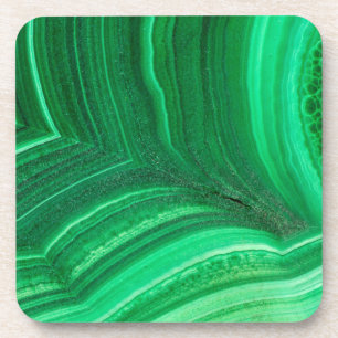 Posavasos Mineral de malaquita verde brillante