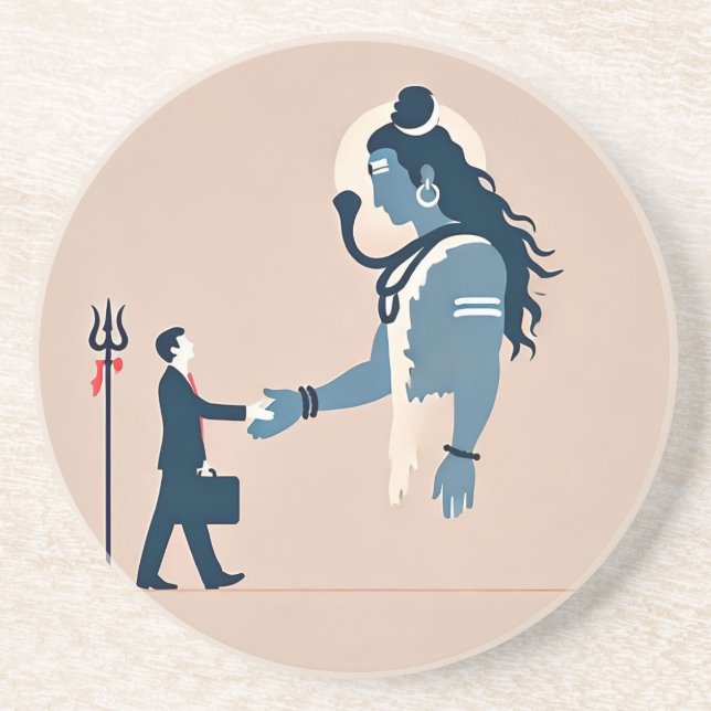 Posavasos minimalism image of an ordinary person greeting go (Frente)