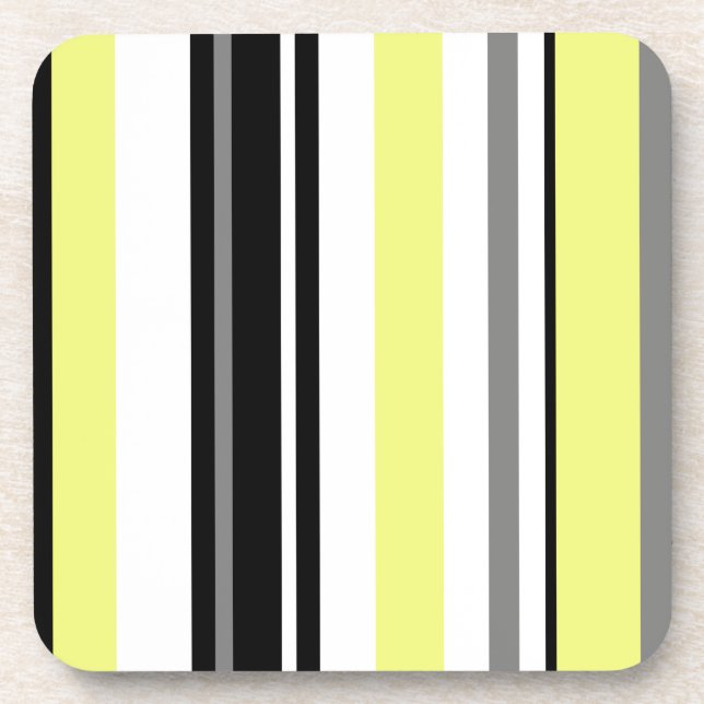 Posavasos Minimalismo Amarillo Rayas Negras (Frente)