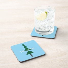 Posavasos Minimalist Abstract Green Chic Christmas Tree