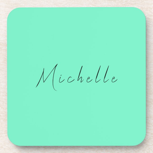 Posavasos Minimalist Professional Modern Name Handwritten (Frente)