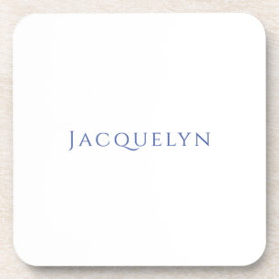 Posavasos Minimalista Blanco Azul Sencillo Elegante Moderno
