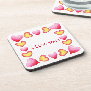 Posavasos Minimalista romántico te amo El día de San Valentí