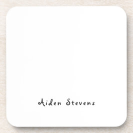 Posavasos Minimalista sencillo y elegante en blanco y negro