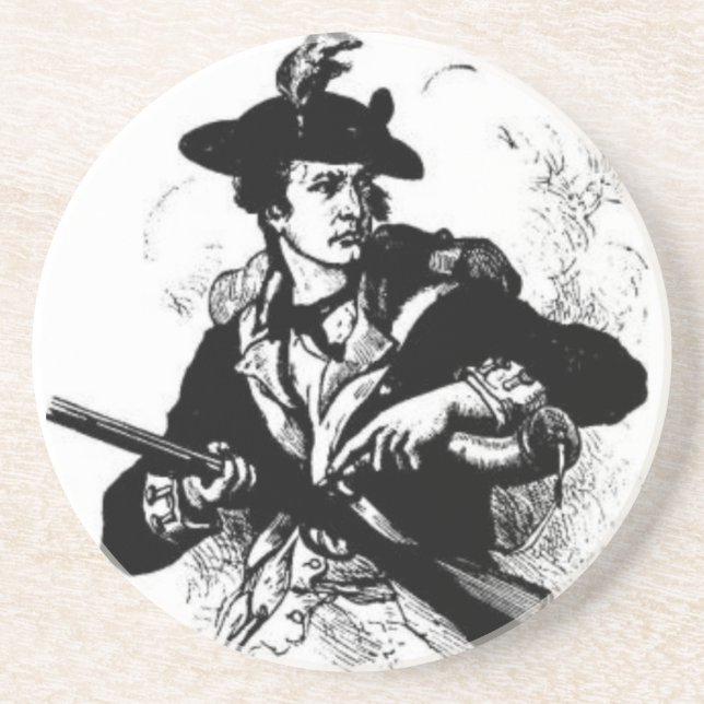Posavasos Minuteman revolucionario de la guerra con el arma (Frente)