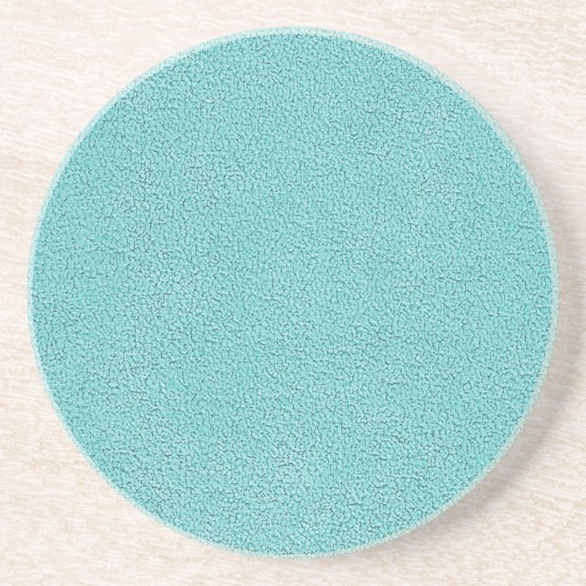 Posavasos Mirada azul de Ultrasuede de la aguamarina (Frente)
