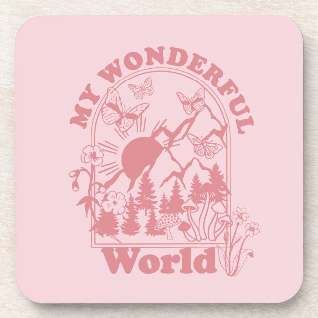 Posavasos Mis maravillosas flores retro del mundo (Frente)