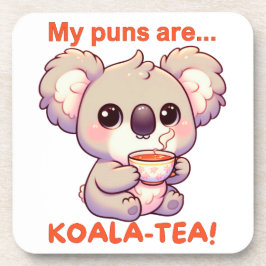 Posavasos ¡Mis Puns Son Koala-tea! Té de bebida de Koala