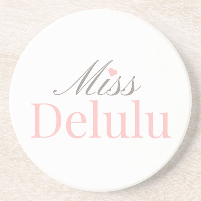 Posavasos Miss Delulu, Funny Pink Aesthetic Gift for Her (Frente)