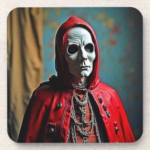 Posavasos Misteriosa figura de cráneo encapuchada