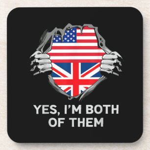 Posavasos Mitad Americano Mitad Británico USA Inglaterra Ban