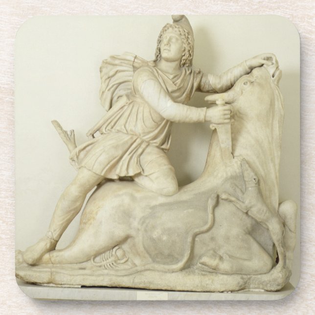Posavasos Mithras que sacrifica la Bull, alivio de mármol, (Frente)