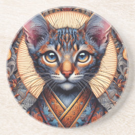 Posavasos Mítico felino fantástico ornamentado regio